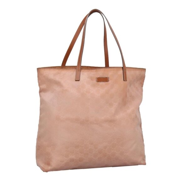 GUCCI GG Canvas Tote Bag Gold Pink 295252 Auth 100343 - Picture 1 of 16
